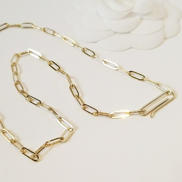 NEW Dainty Paper Clip Chain Necklace Choker - Picture 4 of 8